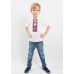 Embroidered t-shirt with short sleeves "Colours" red/white